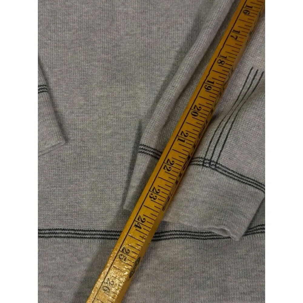 IZOD Mens Mock Neck 1/4 Zip Pullover Sweater XL Grey‎ Cotton Contrast Stitching